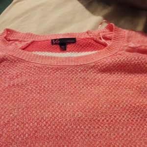Pink sweater with striped back